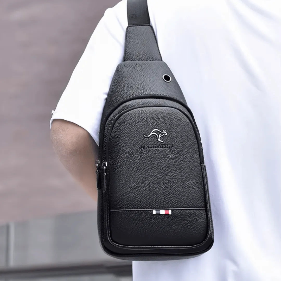 Bag Masculina Casual de Couro Genuíno Italiano