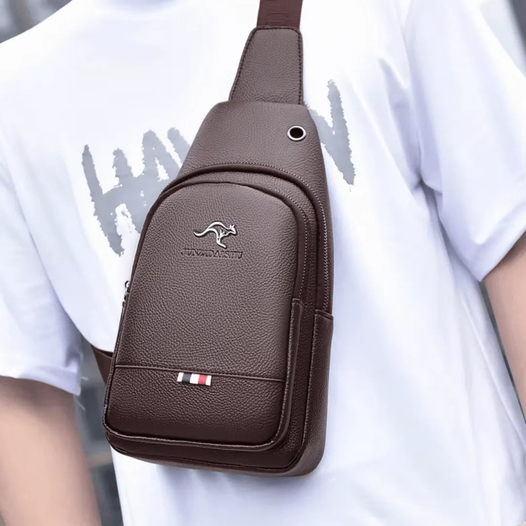 Bag Masculina Casual de Couro Genuíno Italiano