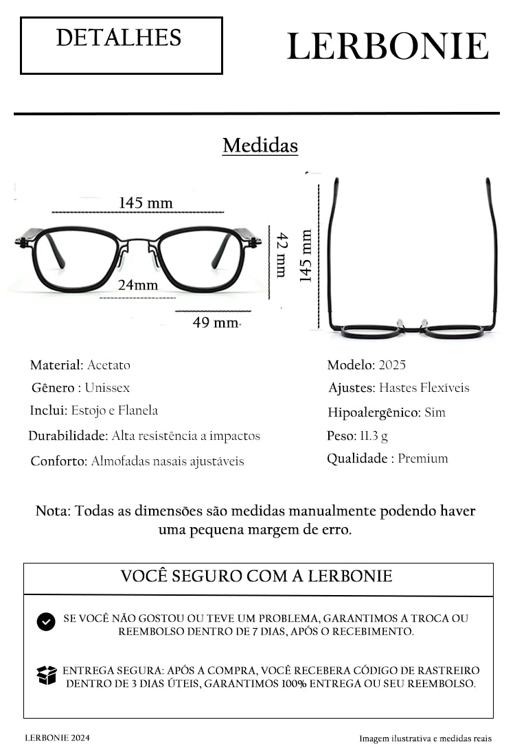 Armação de Óculos Unissex Leonard