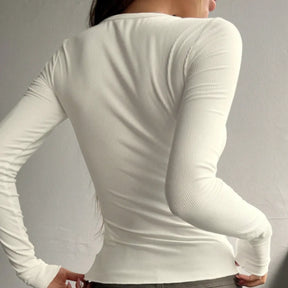 blusa feminina manga longa, blusa canelada slim, blusa feminina botões, tricô de malha feminina, moda casual feminina, blusa viscose elastano, blusa feminina inverno
