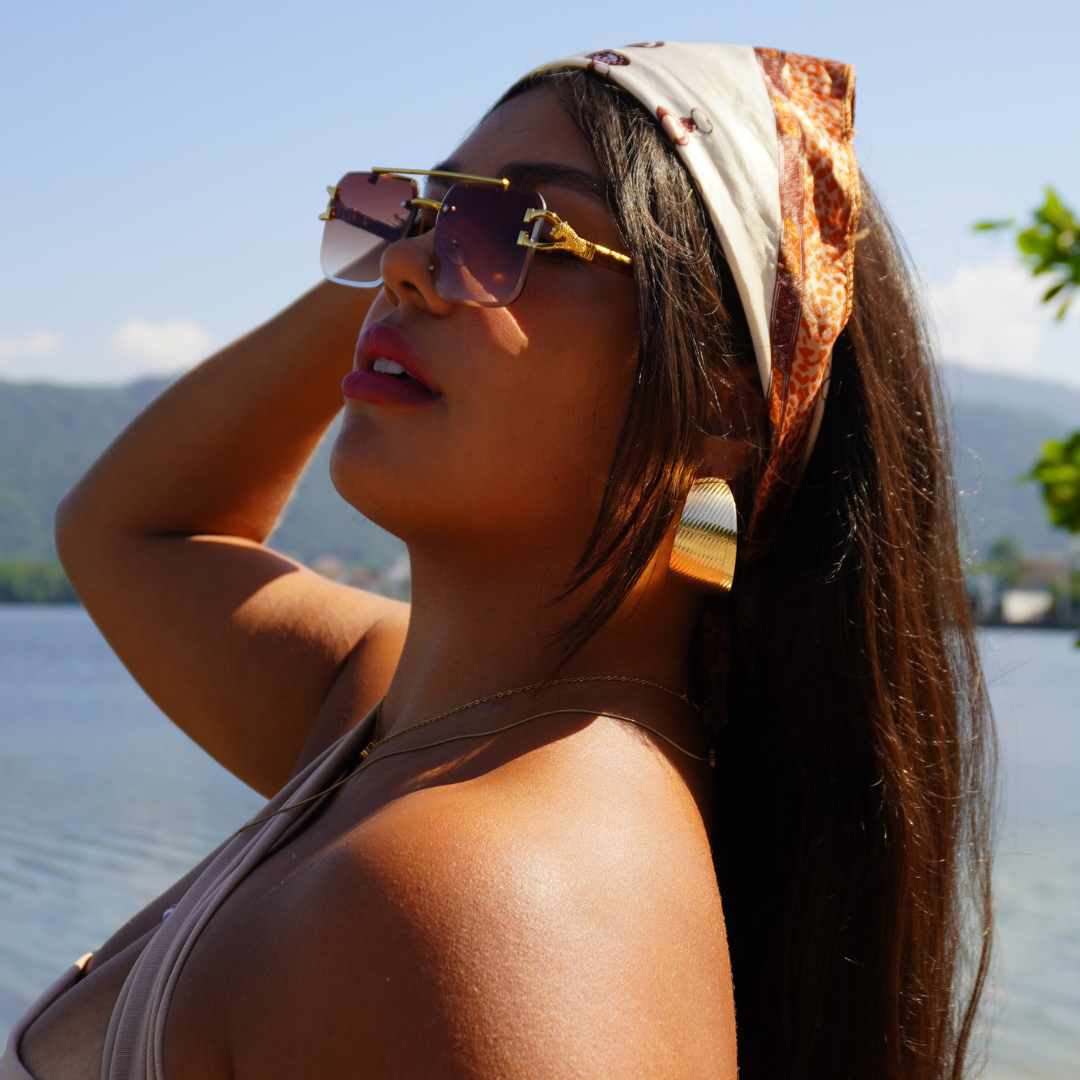 Óculos de Sol Leão Dourado