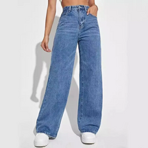 Calça Jeans Feminina Reta – Cintura Alta Estilo Retrô