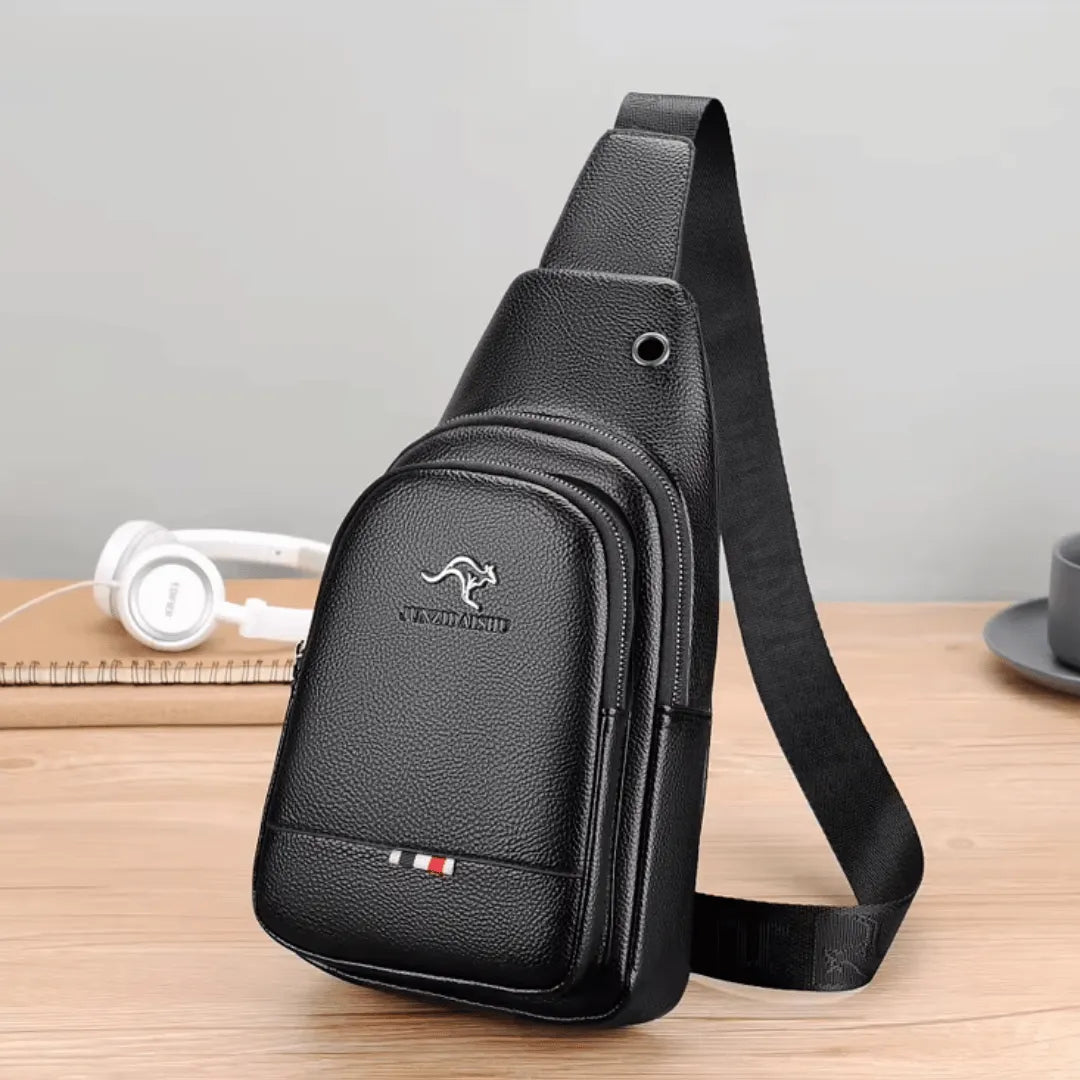 Bag Masculina Casual de Couro Genuíno Italiano
