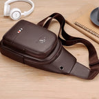 Bag Masculina Casual de Couro Genuíno Italiano