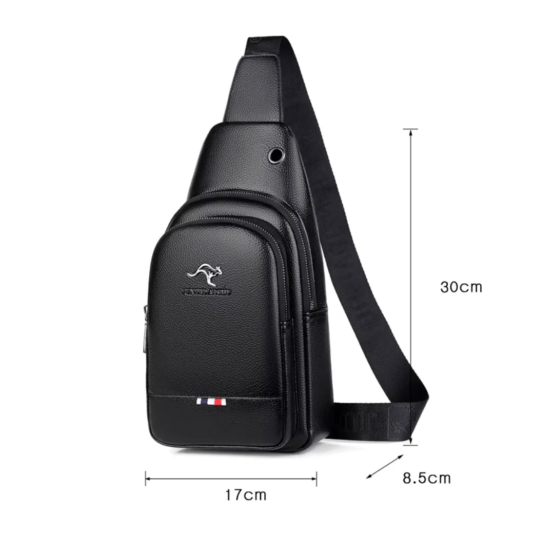 Bag Masculina Casual de Couro Genuíno Italiano