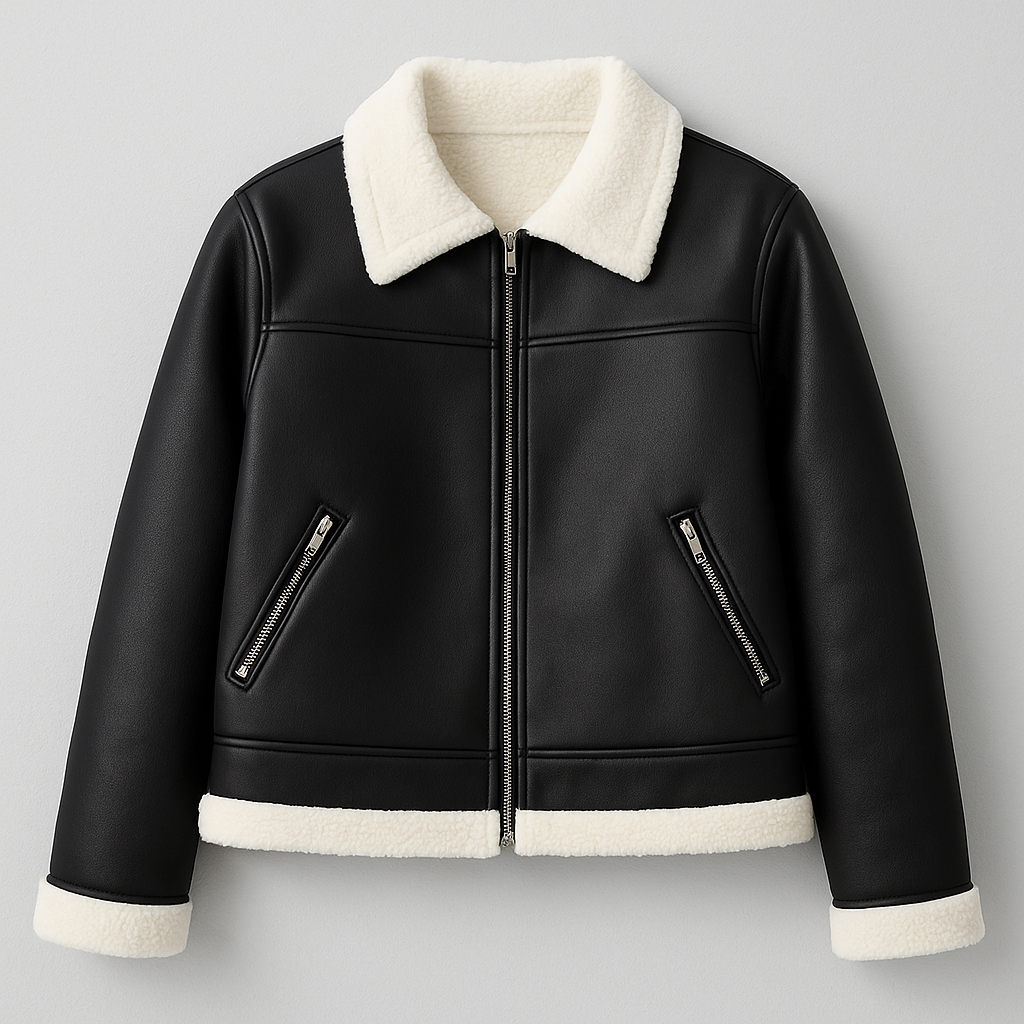 jaqueta feminina motoqueiro, jaqueta feminina gola contrastante, jaqueta couro PU feminina, casaco inverno feminino, jaqueta preta feminina, jaqueta motoqueiro feminina, jaqueta feminina