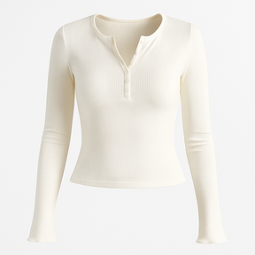 blusa feminina manga longa, blusa canelada slim, blusa feminina botões, tricô de malha feminina, moda casual feminina, blusa viscose elastano, blusa feminina inverno