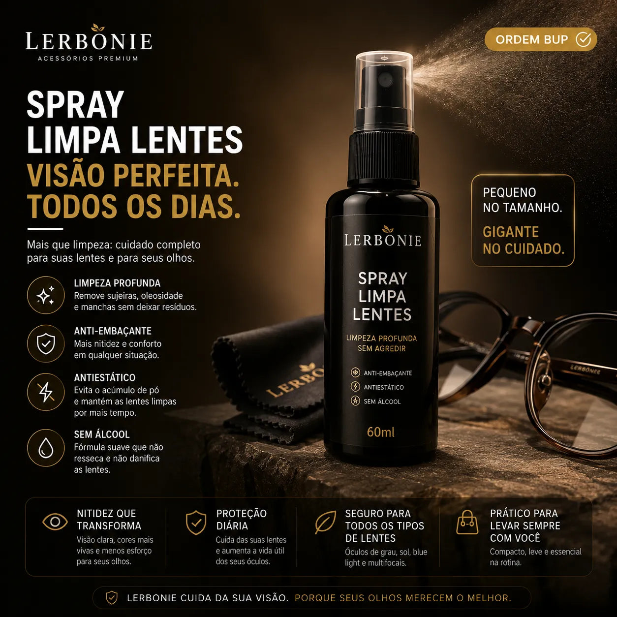 KIT 3 UNIDADES LIMPA LENTE