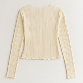 Blusa Feminina Plissada com Amarração – Manga Longa Chique