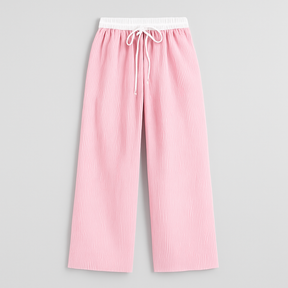 Calça Feminina Listrada Perna Larga – Streetwear Elegante