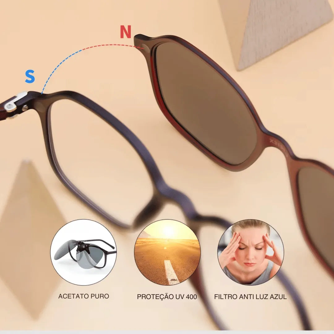 óculos clip on, óculos clip on feminino, óculos clip on masculino, óculos clip on 3 em 1, óculos 2 em 1, óculos 2 em 1 feminino, óculos 2 em 1 masculino, óculos 2 em 1 feminino gatinho, óculos 2 em 1 clip on