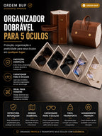 Organizador dobravel para até 5 óculos